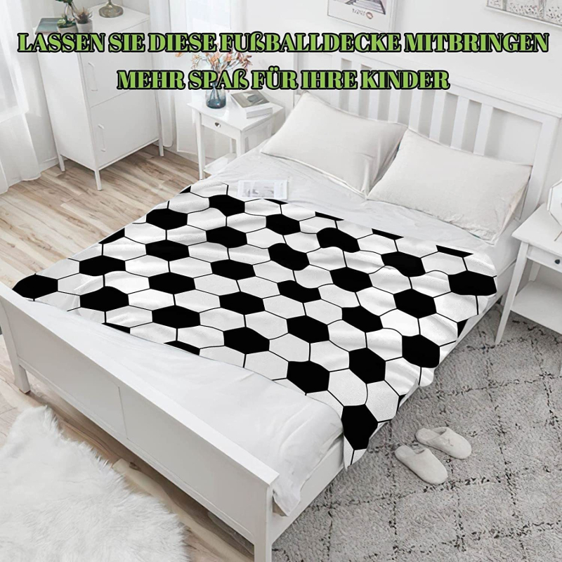 Futball mintájú flanel takaró poliészterből, négyszögletes mintázat, 300–500 g súly, négy évszakos használatra, feldolgozás testreszabása