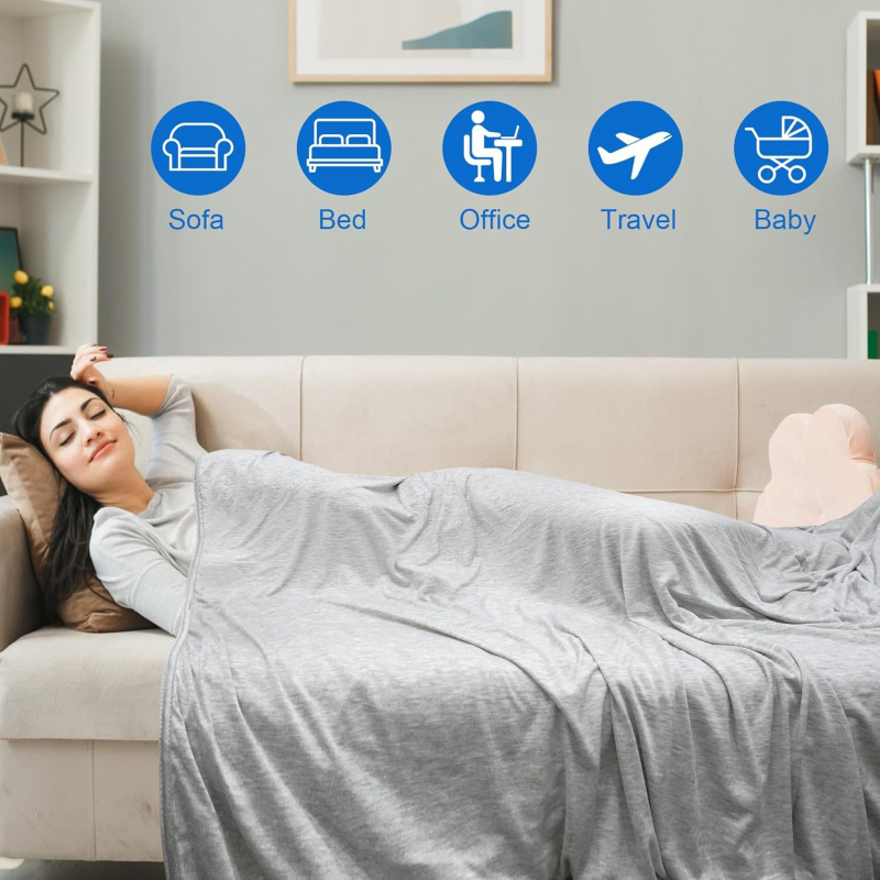 Одеяло от бамбукови влакна, охлаждащо за лято, едноцветно, 500–799 г, модерен минимализъм (Материал: бамбукови влакна; Сезон: лято; Узор: едноцветен; Тегло: 500–799 г; Стил: модерен минимализъм)