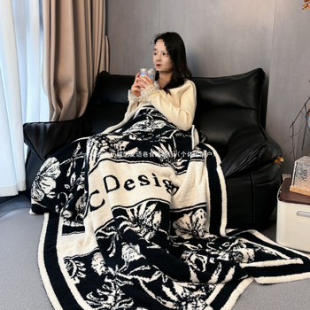 Koral fleece pléd, növények és virágok mintával, könnyed luxus stílus, 3% zsugorodás