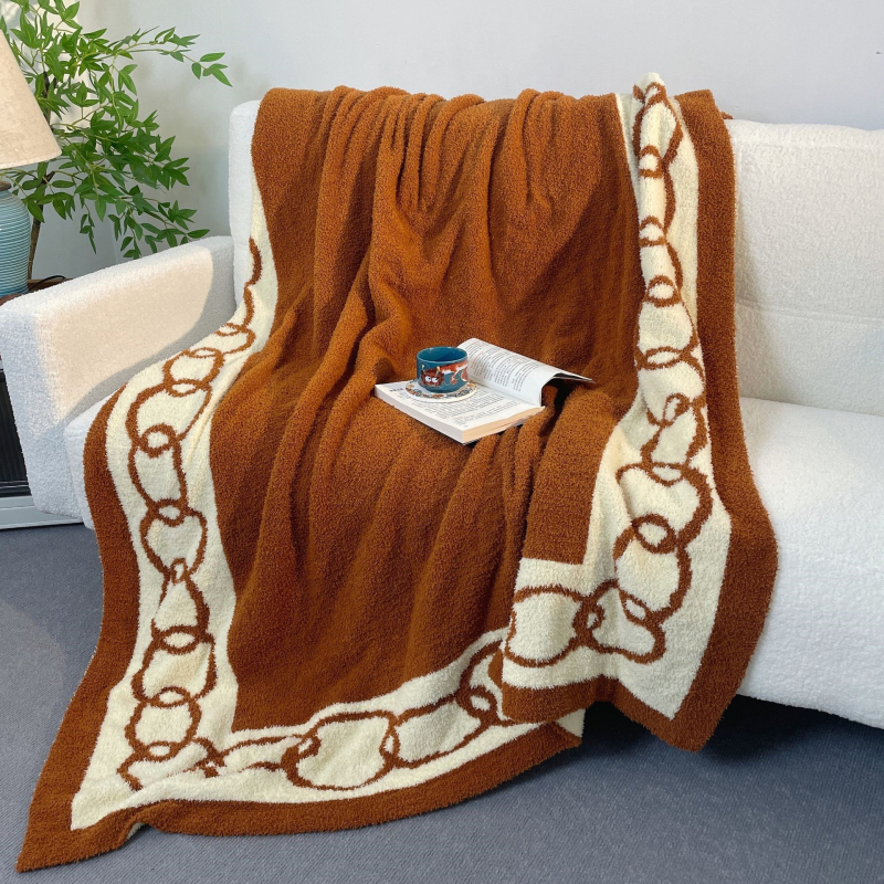 Koral fleece pléd, növények és virágok mintával, könnyed luxus stílus, 3% zsugorodás