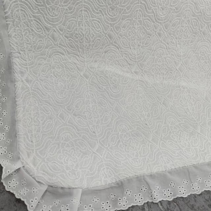 Κουβέρτα κάνναβης-λίνου με δαντελωτή άκρη, 1500 g, για άνοιξη και φθινόπωρο, συρρίκνωση 2-4%