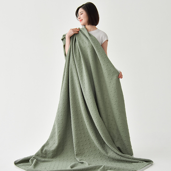 Pamut kötött jacquard takaró, antibakteriális, anyáknak és babáknak, 1000–1499 g/m², minden évszakra, geometriai mintával, modern minimál stílus