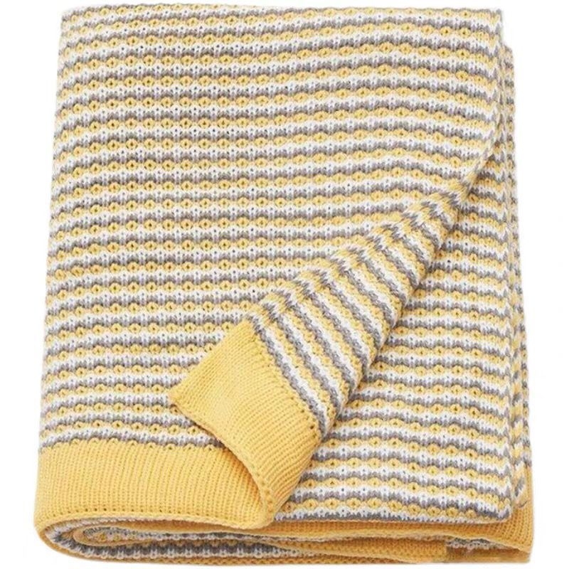 Nordický pletený prikrývka pre kanceláriu a sedačku, z polyesterových vlákien, na všetky ročné obdobia, s motívom rastlín a kvetov