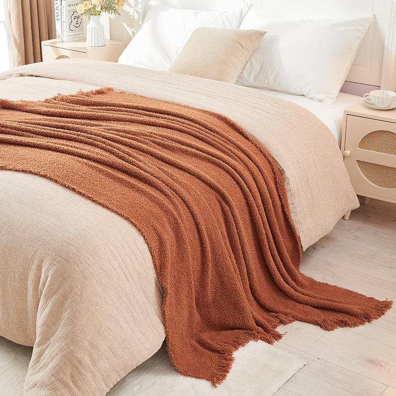 Kötött takaró - akril, 500-799 g, Minta: Egyszerű, Skandináv stílus, Minden évszakra