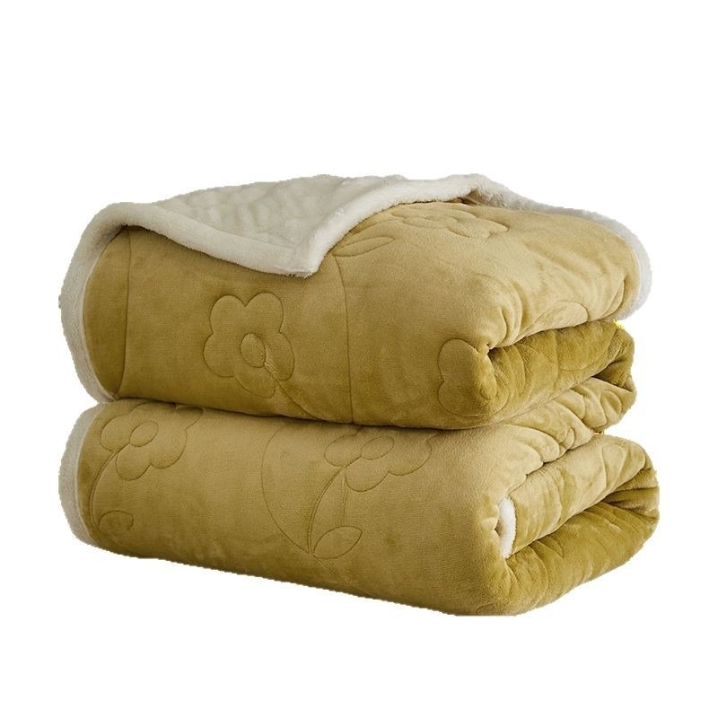 Kötött háromrétegű vastag töltésű pléd, 300 g alatt, bármely szezonhoz, Golden funiu