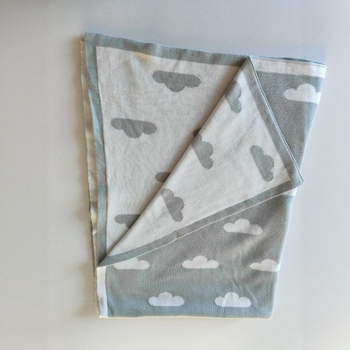 Dječja dvostrano pletena jacquard deka sa srčanim uzorkom, 100% pamuk, zima, pređa 32×2, kod 10058/10059.
