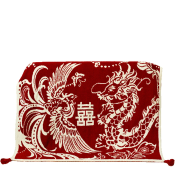 Esküvői kötött takaró és párna készlet Sárkány és Főnix harmónia motívummal (Súly: 1000–1499 g; Szezon: Minden évszak; Anyag: Egyéb)