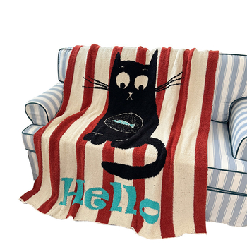 Dizájner eredeti, multifunkcionális kötött plüss takaró, rajzfilm mintával (Poliészter; 1000–1499 g; Tavasz-Nyár; Rajzfilm minta; Kötött plüss)