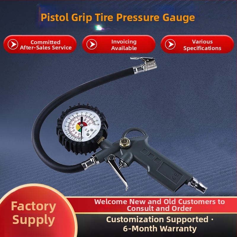 Χειροκίνητος μετρητής πίεσης ελαστικών με πιστόλι πλήρωσης, LCD οθόνη, αλουμινένιο σώμα, TG-11, εμβέλεια 12–16 BAR