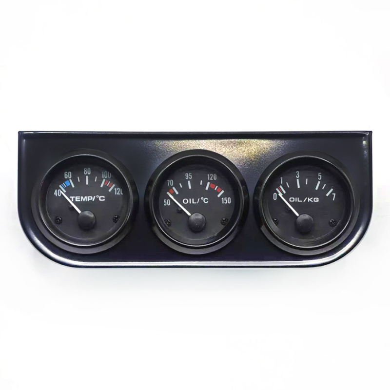 Trīs mērinstrumentu vienība 12V automobiļiem – ūdens temperatūras, eļļas temperatūras un eļļas spiediena mērinstrumenti, modelis Cznt-0008-2, precizitāte 99%