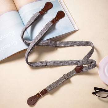 Pamuk trake za hlače s uzorkom herringbone, 3 kopče, podesiva duljina, unisex