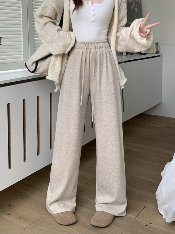 Polüestrist püksid laia lõikega, kõrge vöökoht, talv 2025, elegantne linnastiil