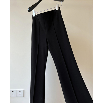 Γυναικείοι πλεκτοί παντελόνες με ψηλή μέση, φαρδιά προς τα κάτω, ελαστική μέση, ύφασμα βισκόζη-πολυεστέρα