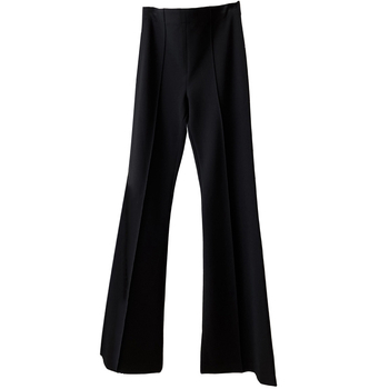 Γυναικείοι πλεκτοί παντελόνες με ψηλή μέση, φαρδιά προς τα κάτω, ελαστική μέση, ύφασμα βισκόζη-πολυεστέρα