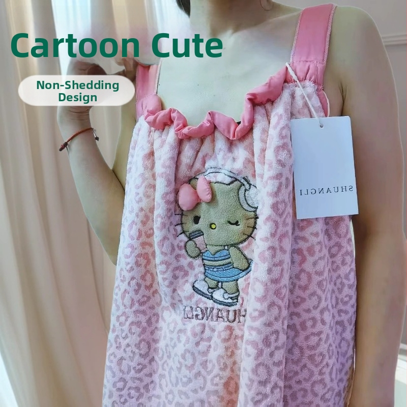 Leopardí kúpeľová sukňa, savý korál fleece materiál, Double Benefit