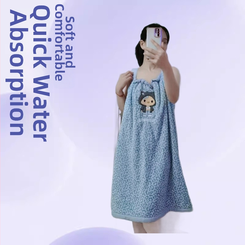 Leopardí kúpeľová sukňa, savý korál fleece materiál, Double Benefit