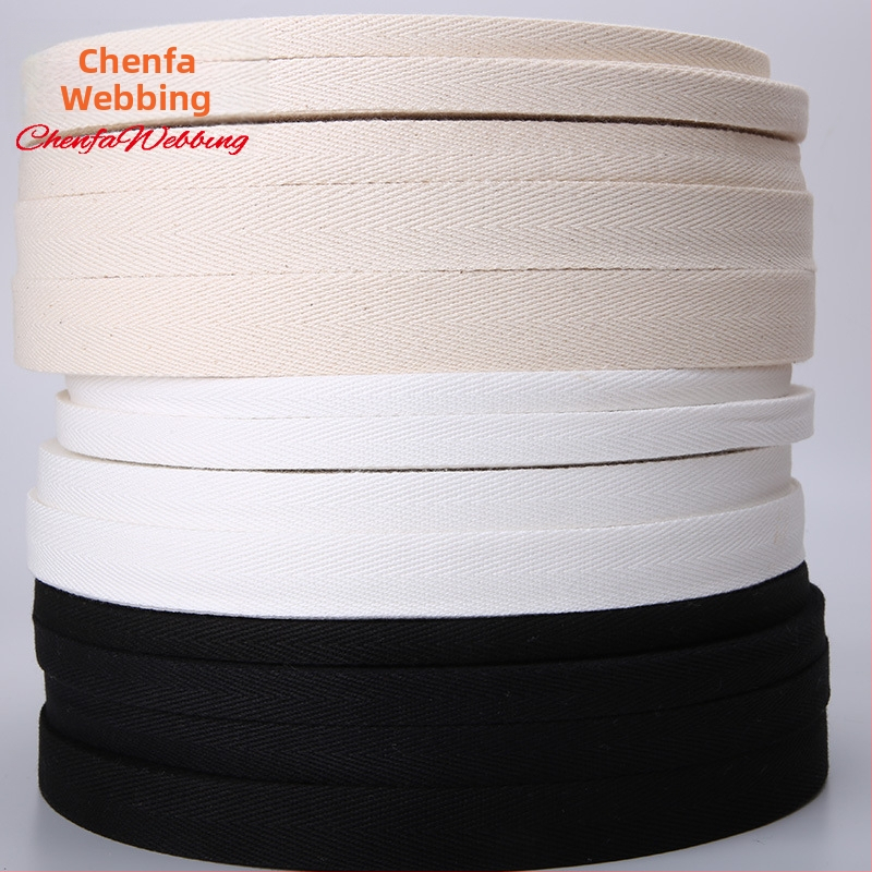 Chenfa Ribbon βαμβακερή ζώνη χερίνγκμπον, 1,2 mm πάχος, ιμάντας για σακίδιο/τσάντες