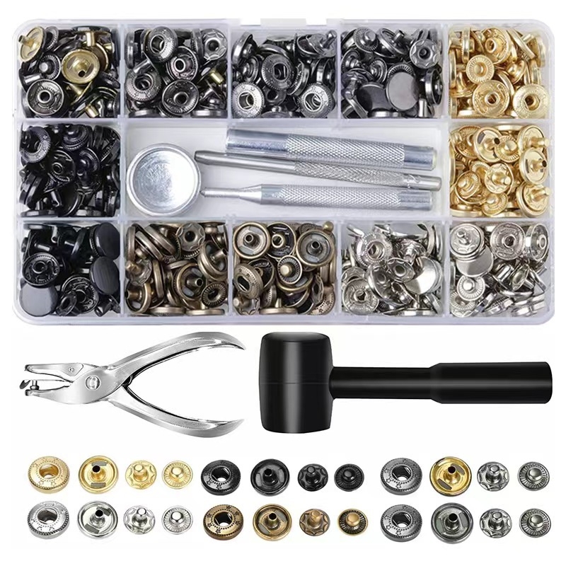 Žalvarinis snap mygtukas su keturiais užsegimais, 12,5 mm, džinsams – Zhonggong Technology