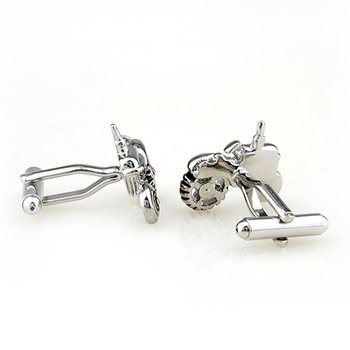 Маншети за ръкавели: тракторен мотив, стоманени, геометричен дизайн, електроплатиране, аметистов кристал