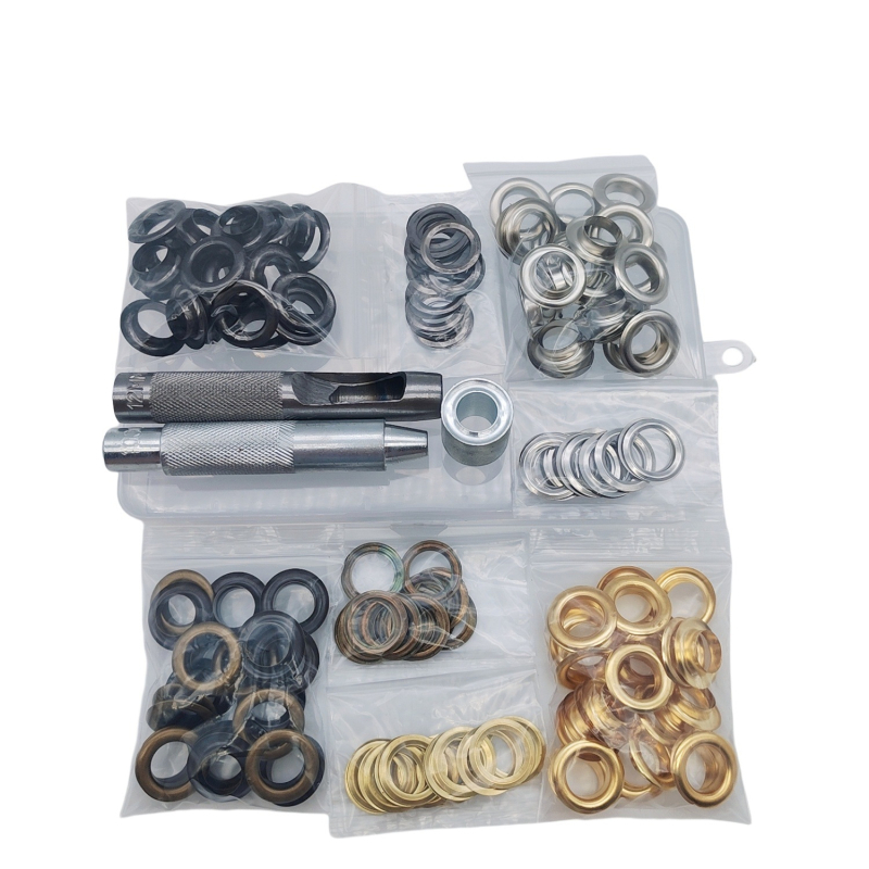 Mogi bakreni metalni oči s alatom za ugradnju – 100 kompleta za tkanine, šatore i odjeću