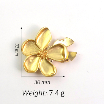 Маншетни копчета - сплав, цвете-образна форма, унисекс, инкрустирани диаманти, модерен OL стил