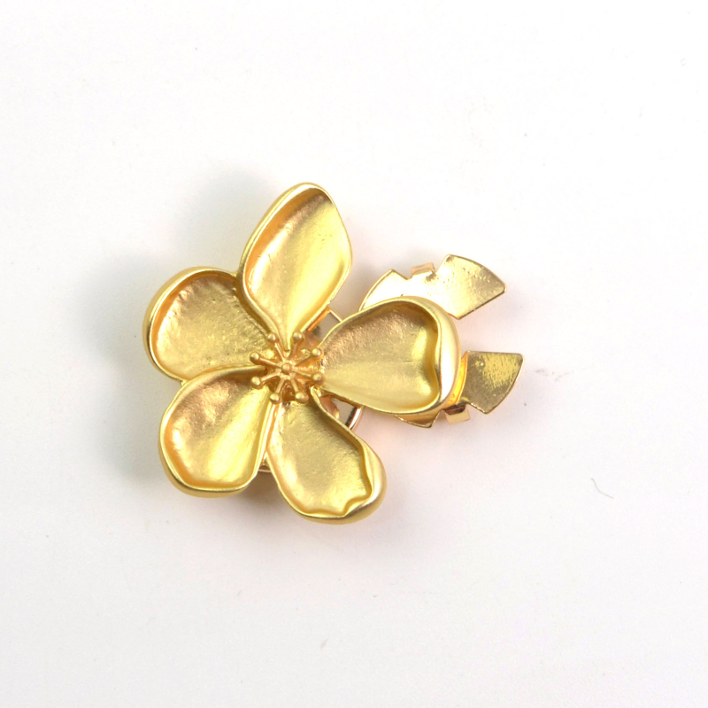 Маншетни копчета - сплав, цвете-образна форма, унисекс, инкрустирани диаманти, модерен OL стил