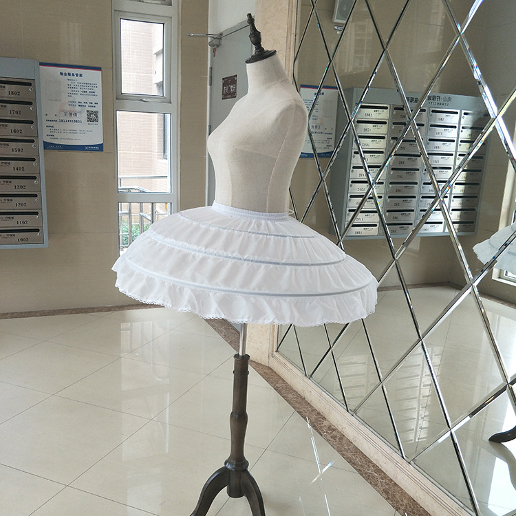 Παιδική φούστα παράστασης με τρία μεταλλικά δαχτυλίδια και διπλό στρώμα φούστας, φουσκωτό στυλ πριγκίπισσας, με επένδυση