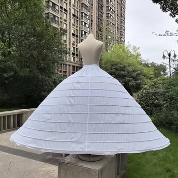 Nászruha alatti alsóruha 10 acélszerelési gyűrűvel és állítható hosszúsággal, bustle-stílus három gyűrűvel és kétszálú fonallal