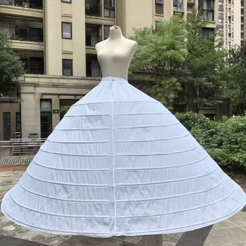 Nászruha alatti alsóruha 10 acélszerelési gyűrűvel és állítható hosszúsággal, bustle-stílus három gyűrűvel és kétszálú fonallal