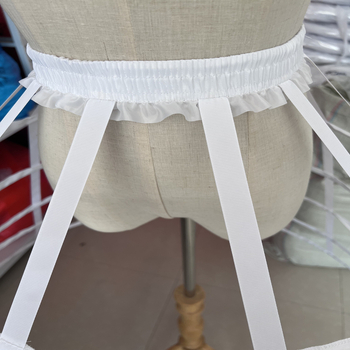 Lolita Petticoat, 5-Circle Split Birdcage Bustle, Fishbone Boning, Hollow Breathable Ribbon (Bustle: Three steel rings, double layer; Brand: Other; Age: Adult; Spring 2025)