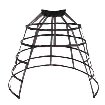 Lolita Petticoat, 5-Circle Split Birdcage Bustle, Fishbone Boning, Hollow Breathable Ribbon (Bustle: Three steel rings, double layer; Brand: Other; Age: Adult; Spring 2025)