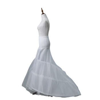 Vestuvinis petticoat su žuvies kaulų atrama ir fishtail siluetu, pannier žiedas, vienas plieninis žiedas, vieno sluoksnio siūlas