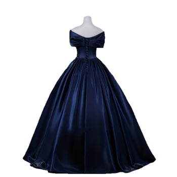 Дълга сценична рокля за водещи — еднорамна, ръкави 3/4, талия средна, принцесова пола, рокля за вокални изпити