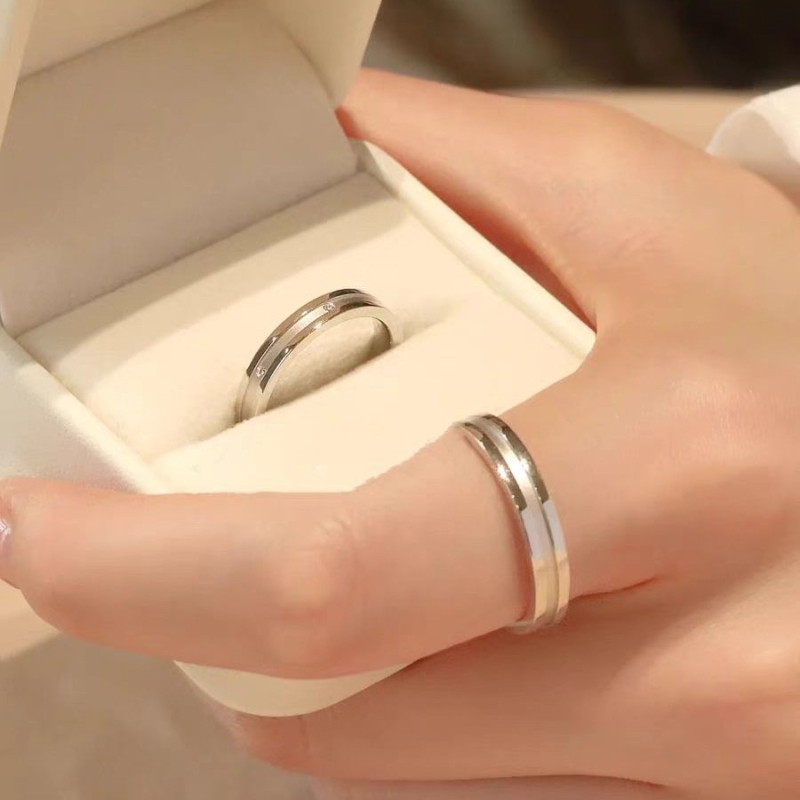 Пръстен, стерлингово сребро, звездо-геометричен дизайн, за двойки, Seiko обработка