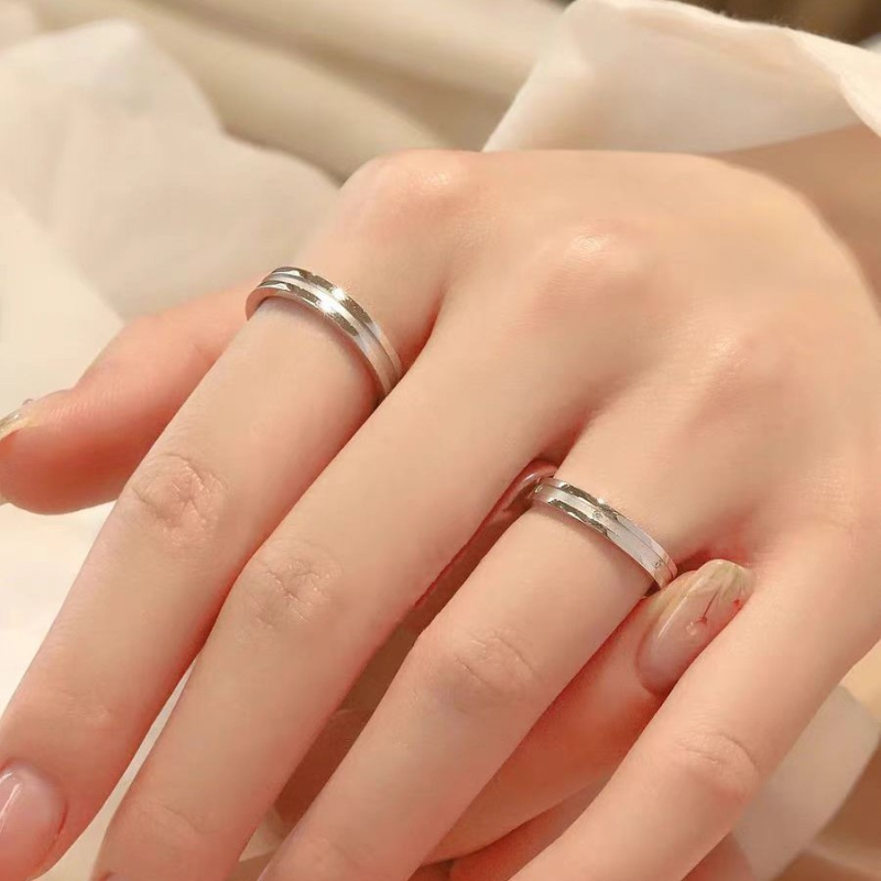 Пръстен, стерлингово сребро, звездо-геометричен дизайн, за двойки, Seiko обработка