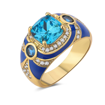 Bakreni geometrijski prsten s elektroplatiranjem, dvorčanski stil