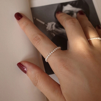 Kun ling prsten s jednostavnim krugom i umjetnim perlama, ručna izrada, geometrijski dizajn, za žene