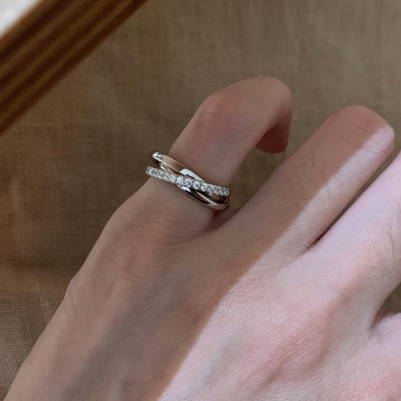 Repni prsten od ekološki prihvatljivog bakra, elektroplatinasti završetak, lagani luksuzni stil, za žene