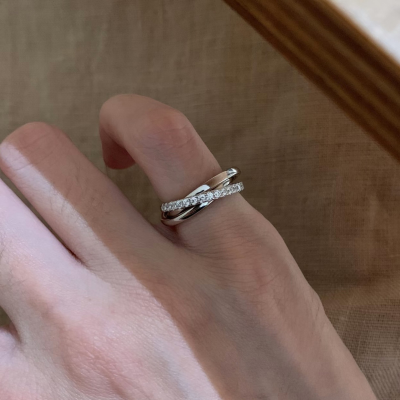 Repni prsten od ekološki prihvatljivog bakra, elektroplatinasti završetak, lagani luksuzni stil, za žene