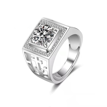 Prsten od bakra, muški geometrijski stil, umjetni kameni s pozlaćenom površinom, elektroplatiranje i ugradnja voskom, mogućnost prilagođavanja