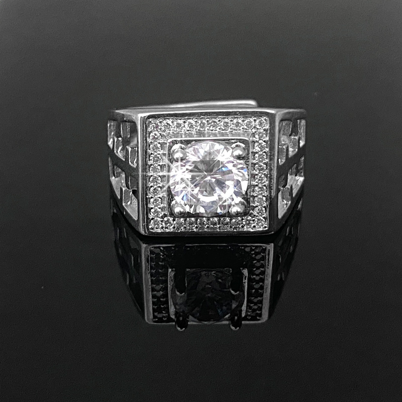 Prsten od bakra, muški geometrijski stil, umjetni kameni s pozlaćenom površinom, elektroplatiranje i ugradnja voskom, mogućnost prilagođavanja