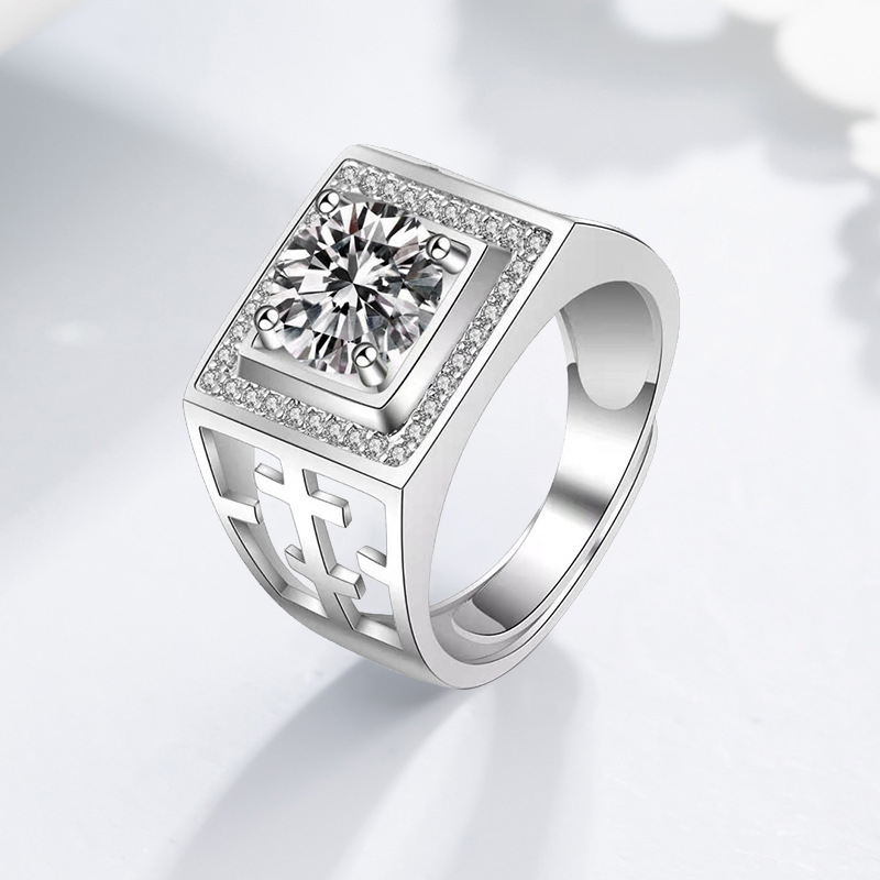 Prsten od bakra, muški geometrijski stil, umjetni kameni s pozlaćenom površinom, elektroplatiranje i ugradnja voskom, mogućnost prilagođavanja