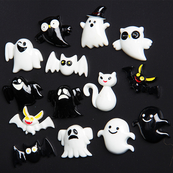 Halloween set smolnih dodataka za DIY torbe i ukrase za telefon – motiv duha, materijal plastika/smola, obrada kapanje ulja, brend Play to have fun
