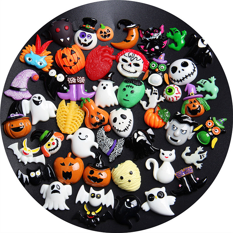 Halloween set smolnih dodataka za DIY torbe i ukrase za telefon – motiv duha, materijal plastika/smola, obrada kapanje ulja, brend Play to have fun