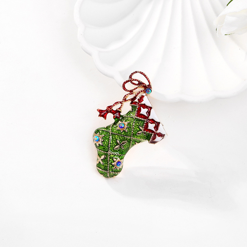 Broš od legure, Danrun Jewelry, elektrogalvanizacija, dvostruka upotreba, božićni stil čarapa