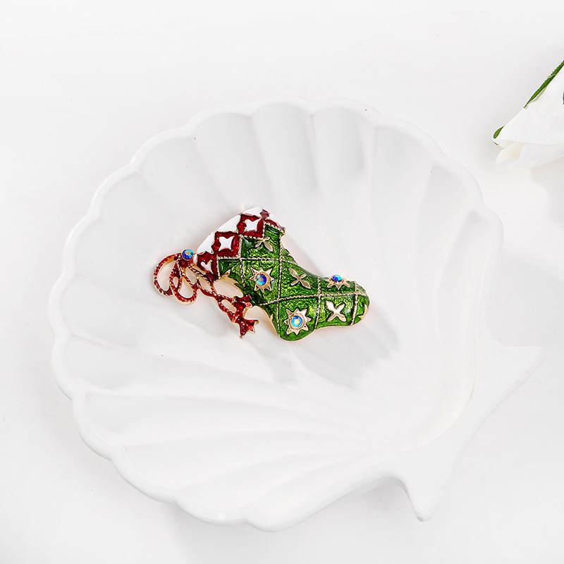 Broš od legure, Danrun Jewelry, elektrogalvanizacija, dvostruka upotreba, božićni stil čarapa