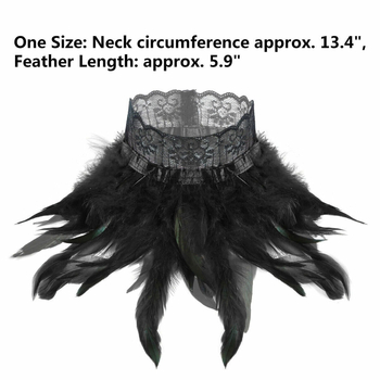 Хелоуинско колие от пера с дантелено шалче за възрастни, пролет 2025