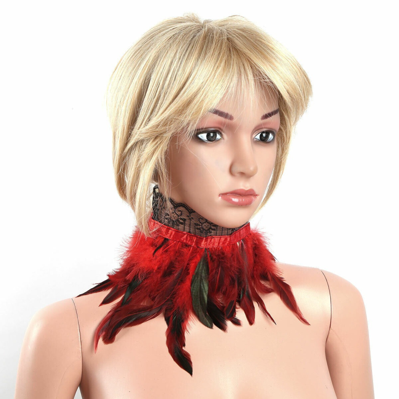 Хелоуинско колие от пера с дантелено шалче за възрастни, пролет 2025