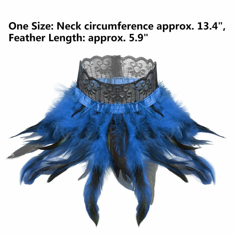 Хелоуинско колие от пера с дантелено шалче за възрастни, пролет 2025