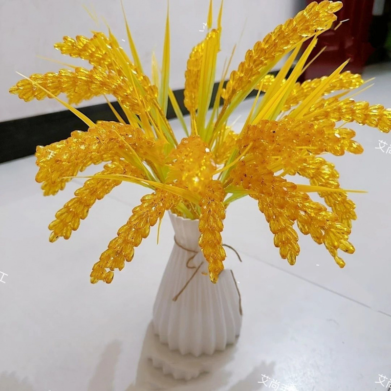 DIY dodaci za nakit – perle u obliku klasova pšenice, s imitacijom kristalnog rezanja, od plastike/smole, za šivanje i dodatke za kosu